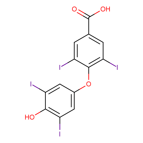 OC(=O)c1cc(I)c(c(c1)I)Oc1cc(I)c(c(c1)I)O