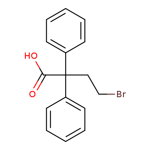 BrCCC(c1ccccc1)(c1ccccc1)C(=O)O