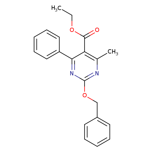 CCOC(=O)c1c(C)nc(nc1c1ccccc1)OCc1ccccc1