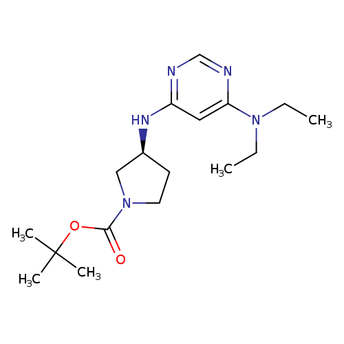 CCN(c1ncnc(c1)N[C@H]1CCN(C1)C(=O)OC(C)(C)C)CC