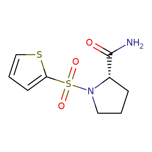 NC(=O)[C@@H]1CCCN1S(=O)(=O)c1cccs1