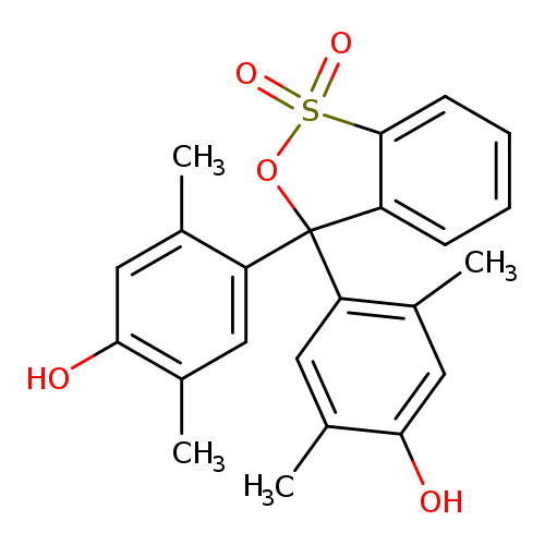 Cc1cc(O)c(cc1C1(OS(=O)(=O)c2c1cccc2)c1cc(C)c(cc1C)O)C