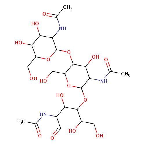 OCC(C(C(C(NC(=O)C)C=O)O)OC1OC(CO)C(C(C1NC(=O)C)O)OC1OC(CO)C(C(C1NC(=O)C)O)O)O