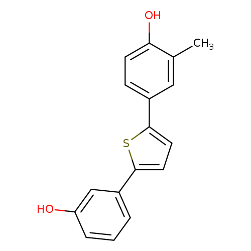 Oc1cccc(c1)c1ccc(s1)c1ccc(c(c1)C)O