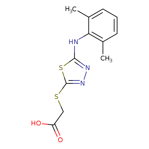 OC(=O)CSc1nnc(s1)Nc1c(C)cccc1C