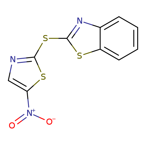 [O-][N+](=O)c1cnc(s1)Sc1nc2c(s1)cccc2