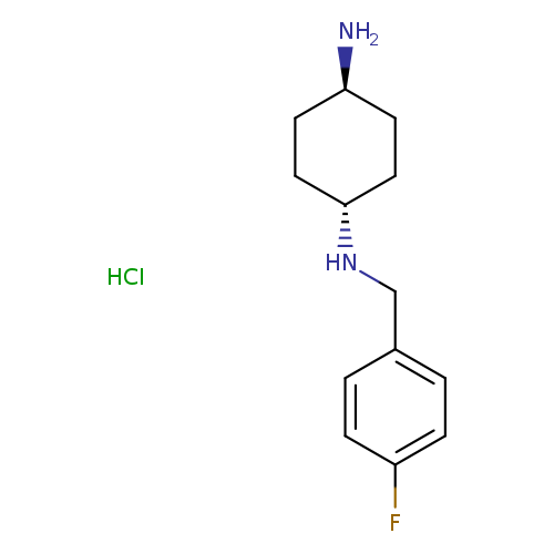 N[C@@H]1CC[C@H](CC1)NCc1ccc(cc1)F.Cl