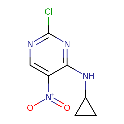 Clc1ncc(c(n1)NC1CC1)[N+](=O)[O-]