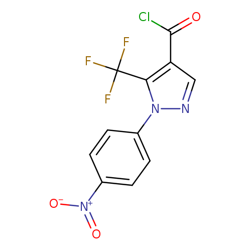 [O-][N+](=O)c1ccc(cc1)n1ncc(c1C(F)(F)F)C(=O)Cl