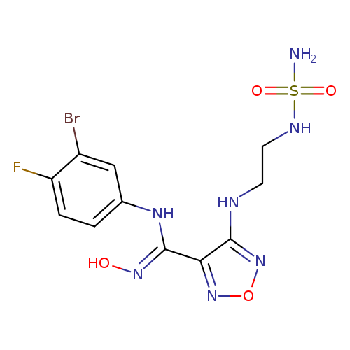 O/N=C(/c1nonc1NCCNS(=O)(=O)N)\Nc1ccc(c(c1)Br)F