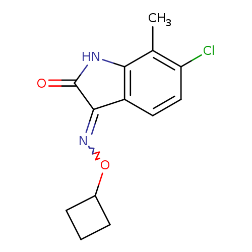 O=C1Nc2c(C1=NOC1CCC1)ccc(c2C)Cl