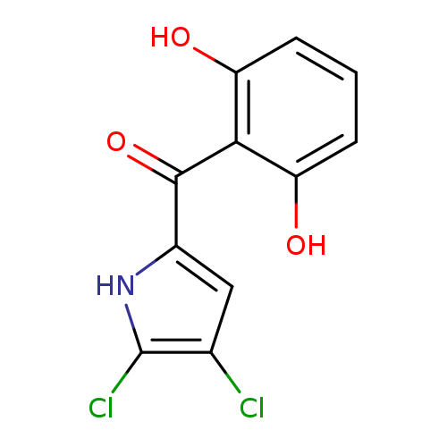 Oc1cccc(c1C(=O)c1[nH]c(c(c1)Cl)Cl)O