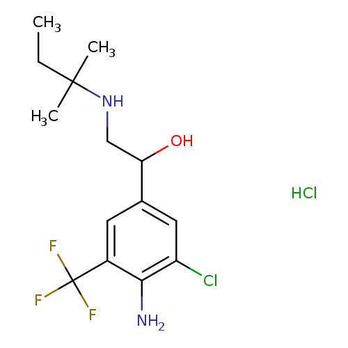 CCC(NCC(c1cc(Cl)c(c(c1)C(F)(F)F)N)O)(C)C.Cl