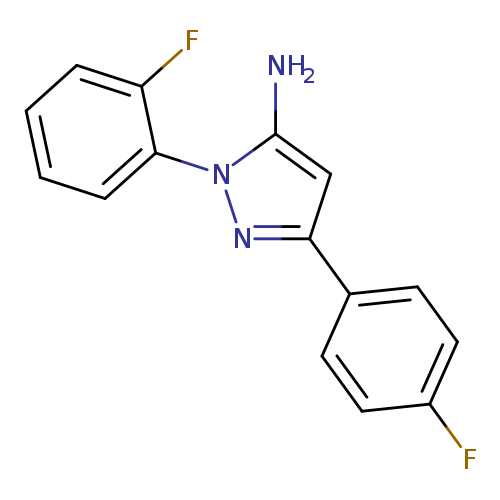 Fc1ccc(cc1)c1nn(c(c1)N)c1ccccc1F