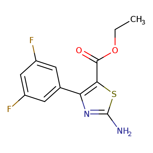CCOC(=O)c1sc(nc1c1cc(F)cc(c1)F)N