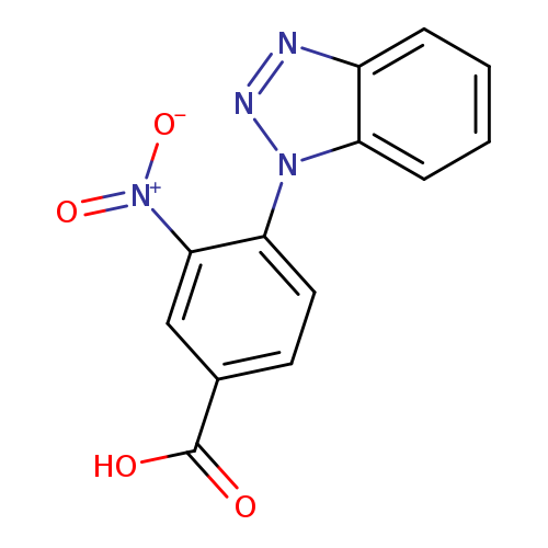 [O-][N+](=O)c1cc(ccc1n1nnc2c1cccc2)C(=O)O