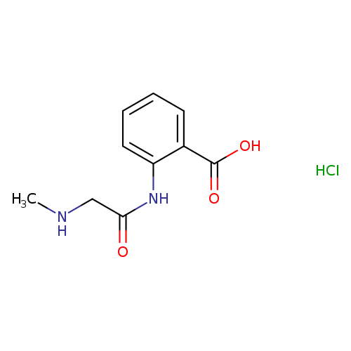 CNCC(=O)Nc1ccccc1C(=O)O.Cl