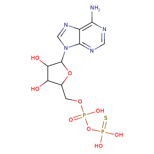 OC1C(COP(=O)(OP(=S)(O)O)O)OC(C1O)n1cnc2c1ncnc2N