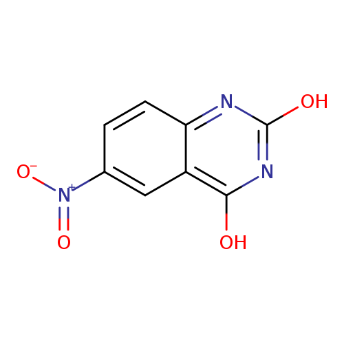 Oc1nc(O)c2c(n1)ccc(c2)[N+](=O)[O-]