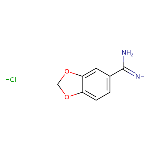 NC(=N)c1ccc2c(c1)OCO2.Cl