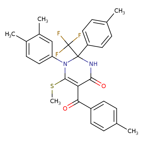 CSC1=C(C(=O)NC(N1c1ccc(c(c1)C)C)(c1ccc(cc1)C)C(F)(F)F)C(=O)c1ccc(cc1)C