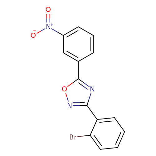 Brc1ccccc1c1noc(n1)c1cccc(c1)[N+](=O)[O-]