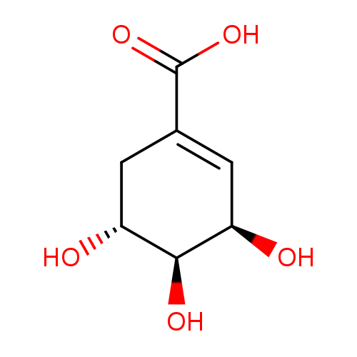 O[C@@H]1CC(=C[C@H]([C@H]1O)O)C(=O)O