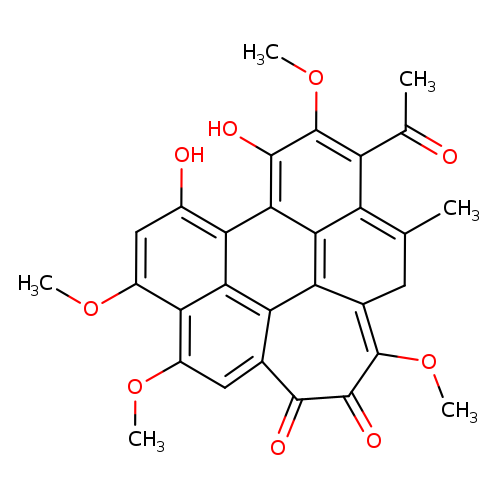 COc1cc2C(=O)C(=O)C(=C3c4c2c2c1c(OC)cc(c2c1c4c(=C(C3)C)c(c(c1O)OC)C(=O)C)O)OC