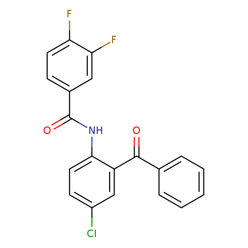 Clc1ccc(c(c1)C(=O)c1ccccc1)NC(=O)c1ccc(c(c1)F)F