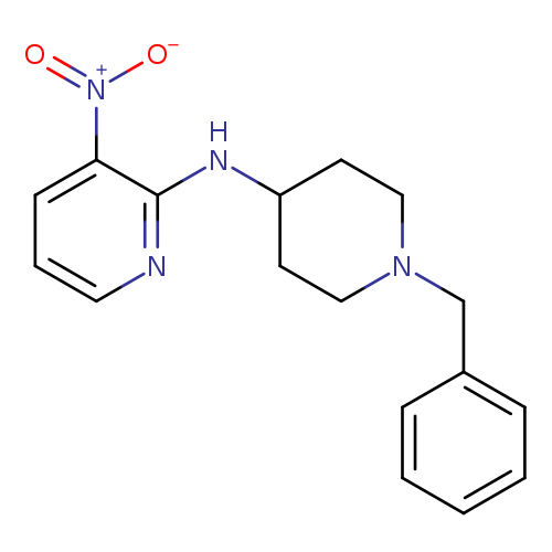 [O-][N+](=O)c1cccnc1NC1CCN(CC1)Cc1ccccc1