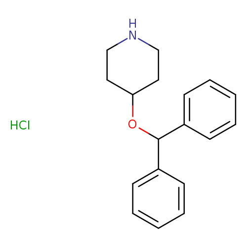 N1CCC(CC1)OC(c1ccccc1)c1ccccc1.Cl