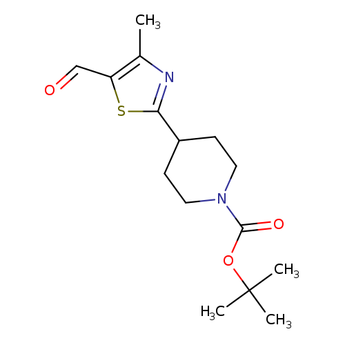 O=Cc1sc(nc1C)C1CCN(CC1)C(=O)OC(C)(C)C
