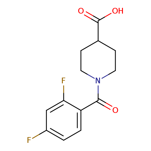 OC(=O)C1CCN(CC1)C(=O)c1ccc(cc1F)F