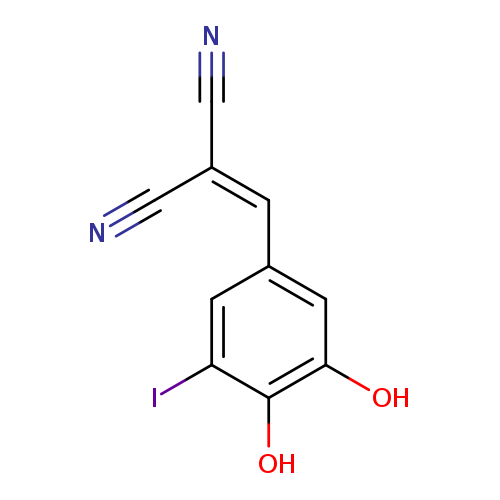 N#CC(=Cc1cc(O)c(c(c1)I)O)C#N