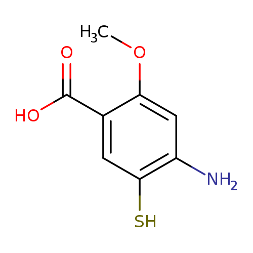 COc1cc(N)c(cc1C(=O)O)S