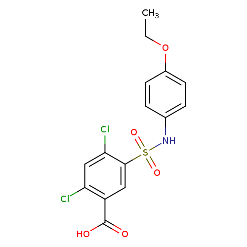CCOc1ccc(cc1)NS(=O)(=O)c1cc(C(=O)O)c(cc1Cl)Cl