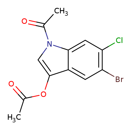 CC(=O)Oc1cn(c2c1cc(Br)c(c2)Cl)C(=O)C