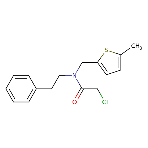 ClCC(=O)N(Cc1ccc(s1)C)CCc1ccccc1
