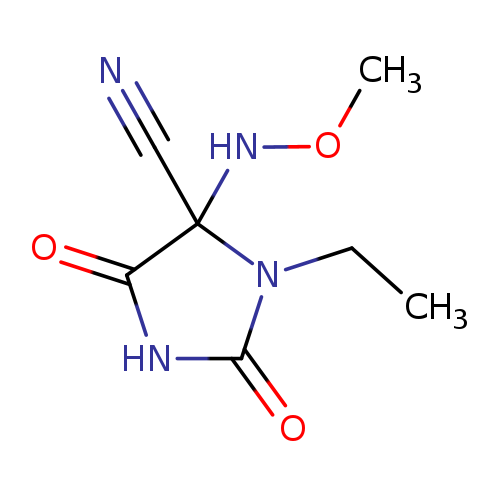 CONC1(C#N)C(=O)NC(=O)N1CC