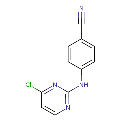 N#Cc1ccc(cc1)Nc1nccc(n1)Cl