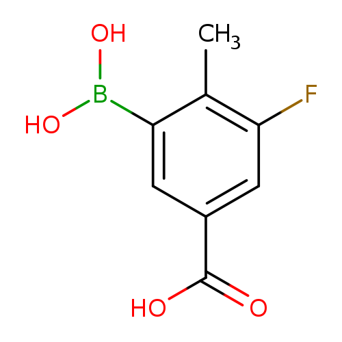 OB(c1cc(cc(c1C)F)C(=O)O)O
