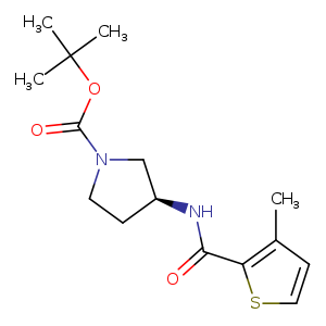 O=C(N1CC[C@@H](C1)NC(=O)c1sccc1C)OC(C)(C)C