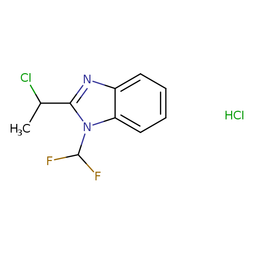 CC(c1nc2c(n1C(F)F)cccc2)Cl.Cl