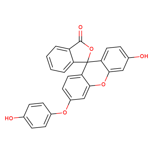 Oc1ccc2c(c1)Oc1c(C32OC(=O)c2c3cccc2)ccc(c1)Oc1ccc(cc1)O