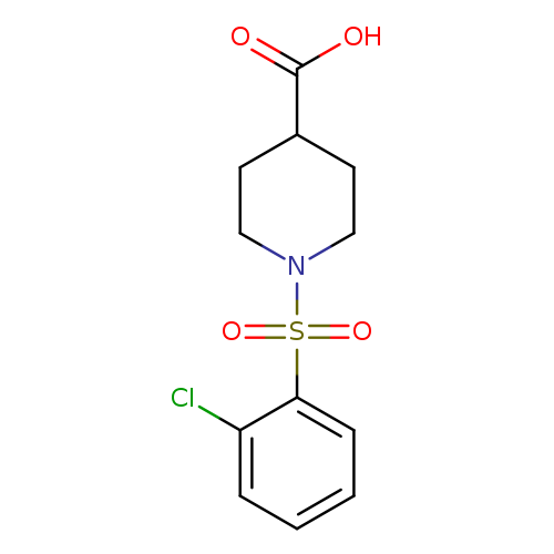 OC(=O)C1CCN(CC1)S(=O)(=O)c1ccccc1Cl