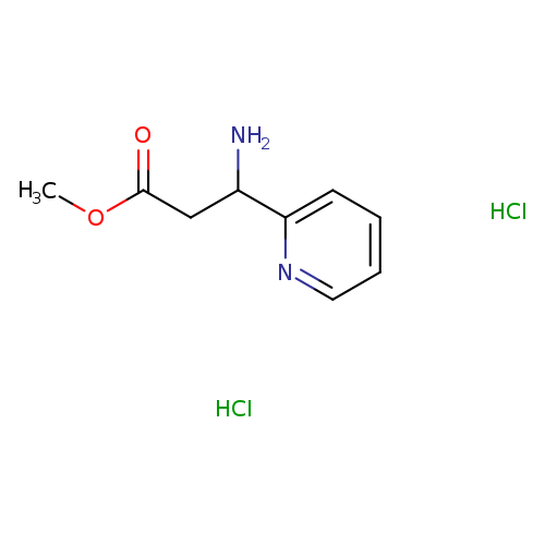 COC(=O)CC(c1ccccn1)N.Cl.Cl