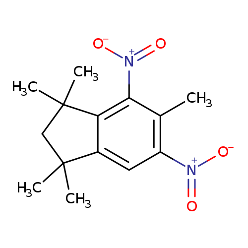 [O-][N+](=O)c1c(C)c(cc2c1C(C)(C)CC2(C)C)[N+](=O)[O-]