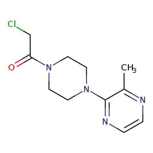 ClCC(=O)N1CCN(CC1)c1nccnc1C