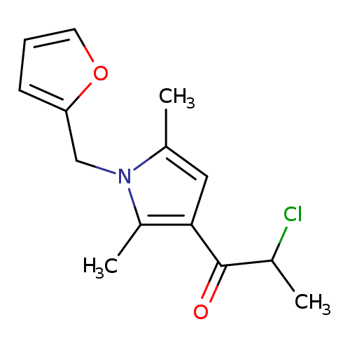 O=C(c1cc(n(c1C)Cc1ccco1)C)C(Cl)C