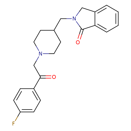 Fc1ccc(cc1)C(=O)CN1CCC(CC1)CN1Cc2c(C1=O)cccc2